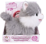 NATALIA Kot kotek Chodzący na smyczy Interaktywny biało-szary